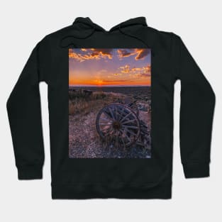 Old Wooden Wheels Left Behind on a Trail Hoodie